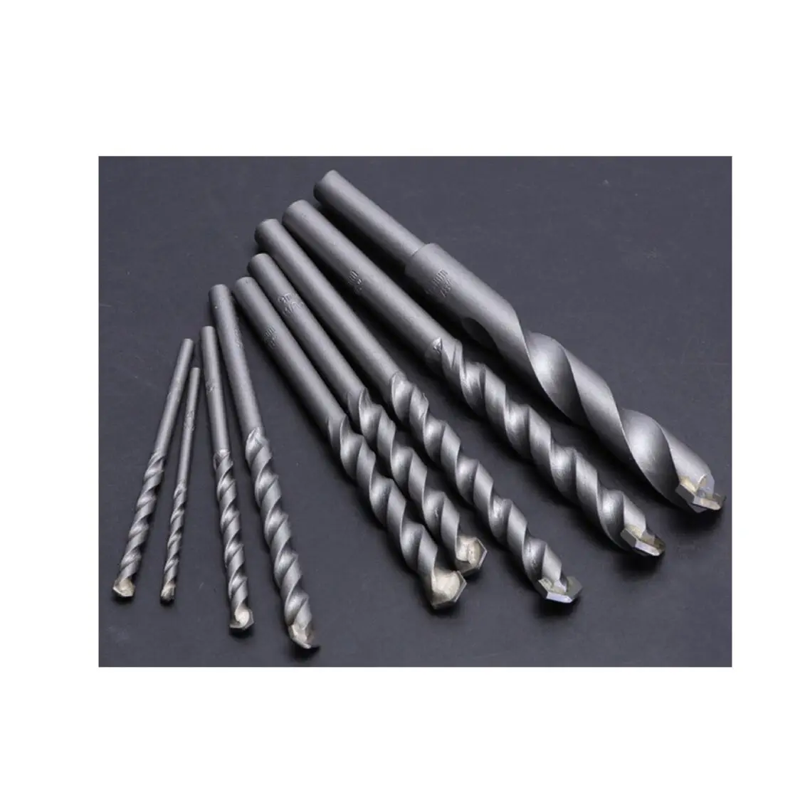 15PCS 3-10mm Masonry Round Shank Zinc Plated Carbide Tipped Drill Bit Set for Concrete Brick Block in Plastic Box