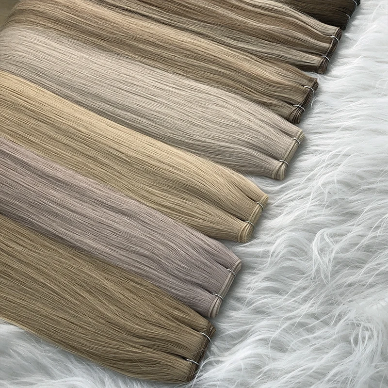 2024 Hot Selling Genius Weft Hair Extensions Human Virgin Hair Double Drawn Hair Extensions