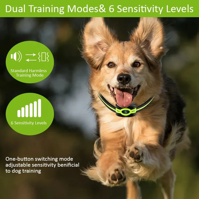 Amazon Popular Cost-effective No Shock Bark Collar Waterproof 100% Humane No Bark Collar Device Rechargeable Anti Bark Collar