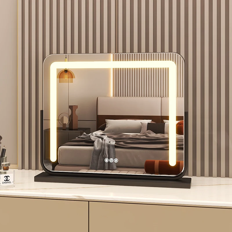Manufacturer customized wholesale Hollywood LED Vanity Mirror with Lights Touch Screen Metal Frame with Dimmable  Makeup Mirror