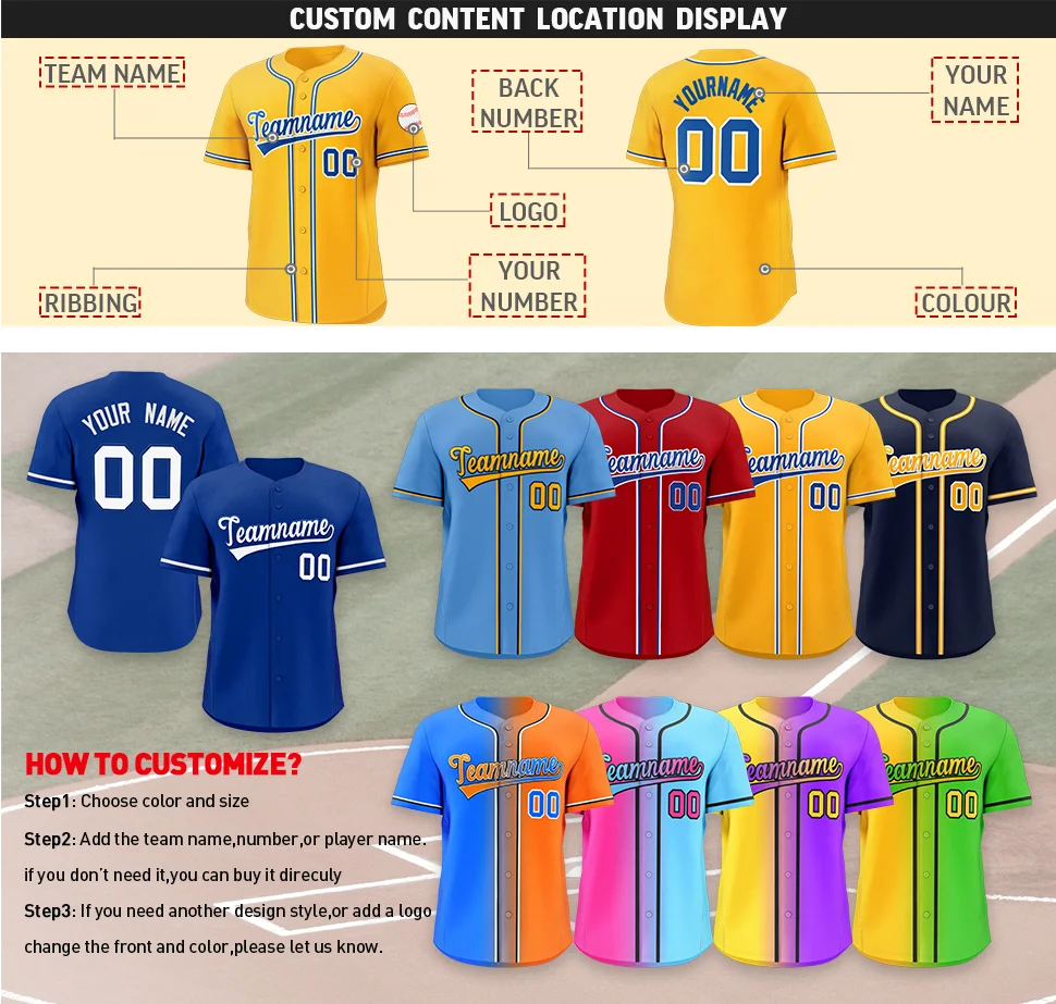 Quick dry breathable button down blank jersey custom sublimated printing baseball jerseys youth baseball uniform set