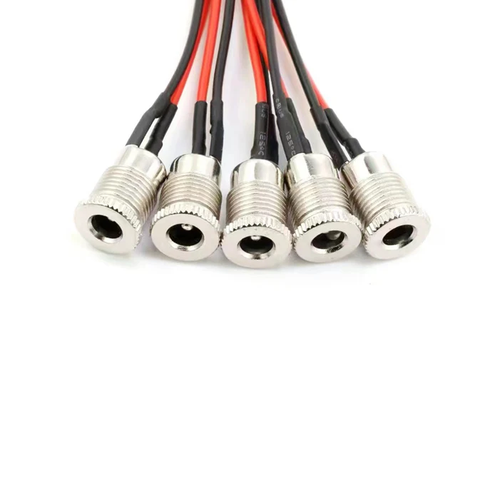Threaded Panel Mount DC Power Jack Cable 5.5*2.1mm DC Power Socket Cable