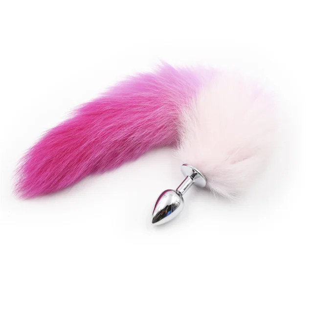Large size beautiful metal butt plug toy anus with cat tail