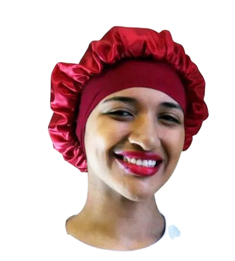 Satin Bonnet Sleep Durag for Women Hair Care Sleeping Hair Bonnet Soft Wide Elastic Band Silk  Night Bonnet