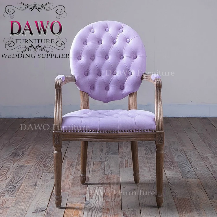 Wooden dining chair linen chair