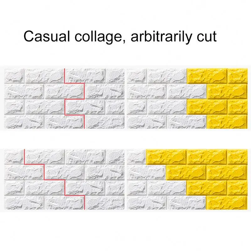 35*38*0.2cm Sofa Background Wall 3d Brick Wall Stickers Self-adhesive Panel Decal Wallpaper - Peel 3d Brick Wall Stickers
