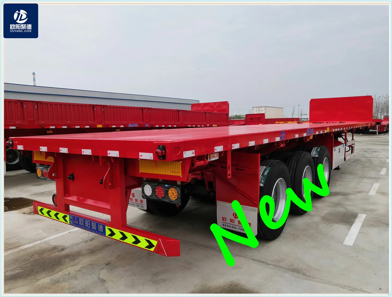 small dolly use construction bridge girder cement pipe container transport with 12 twist locks OYJD  40ft flatbed trailer