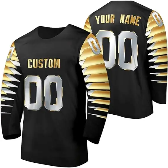 Custom Polyester Mesh Embroidered Jersey Hockey Ice Hockey Uniform , Custom Sublimation Ice Hockey Jersey