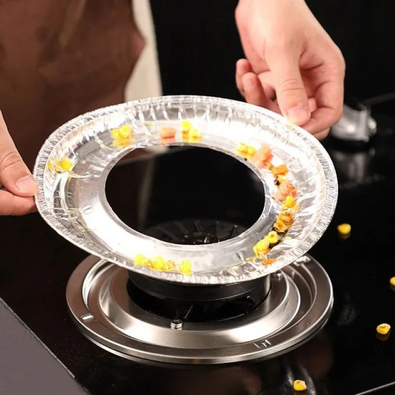 Gas stove oil proof pad pasted with protective sticker kitchen table cover tin foil ring aluminum foil stove pad