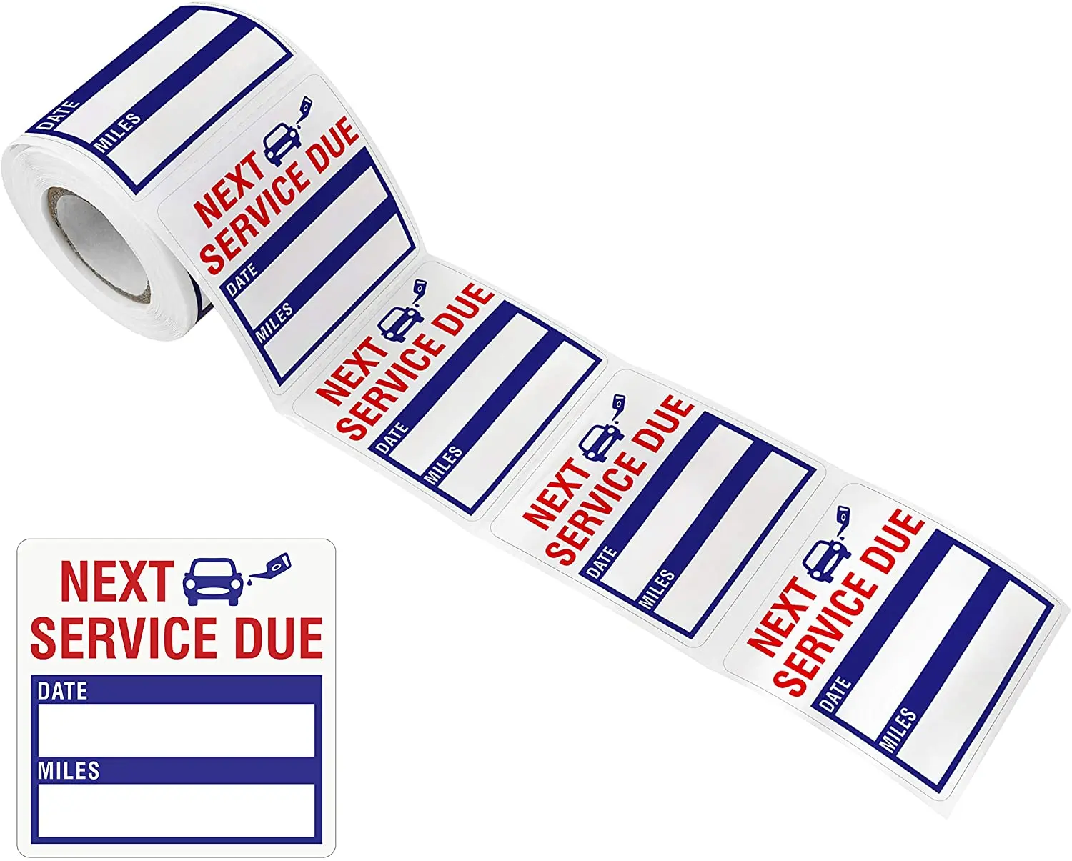 Customized Label Stickers150 PCS Oil Change Auto Maintenance Service Due Reminder Stickers Labels in Roll with Perforation Line
