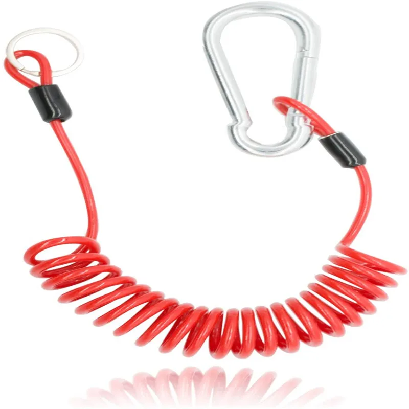 
2pcs 4 Foot Breakaway Trailer Cable Trailer Brake Cable RV Stainless Steel Spring Towing Coiled Wire Safety Straps Ground Clip 