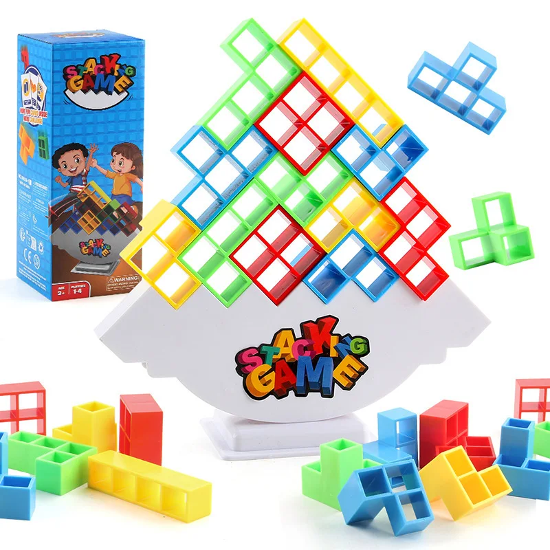 Early-Education Swing Stack High Building Block Puzzle Balance Game Toys 48 PCS Set