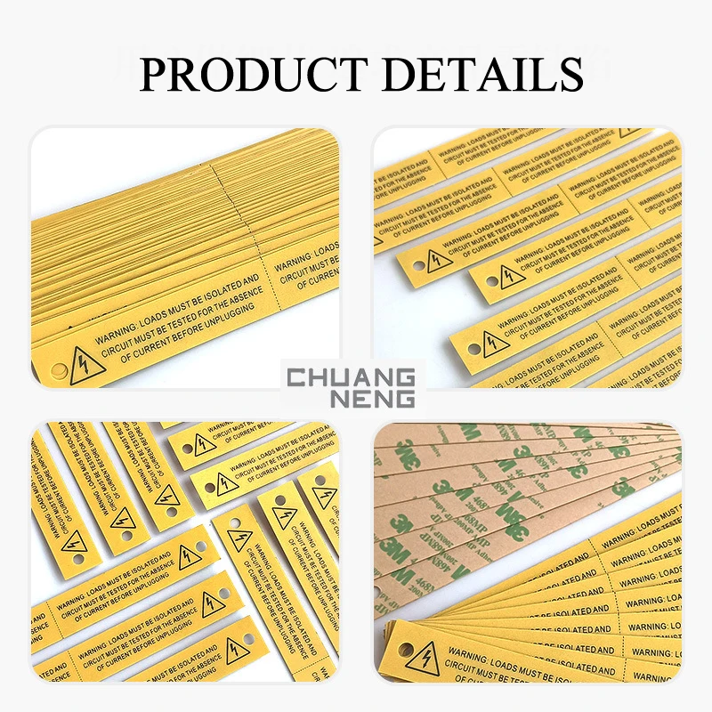 Matte current warning sticker for electrical danger Warning label waterproof digital printing PC PVC Vinyl PV solar power 3M