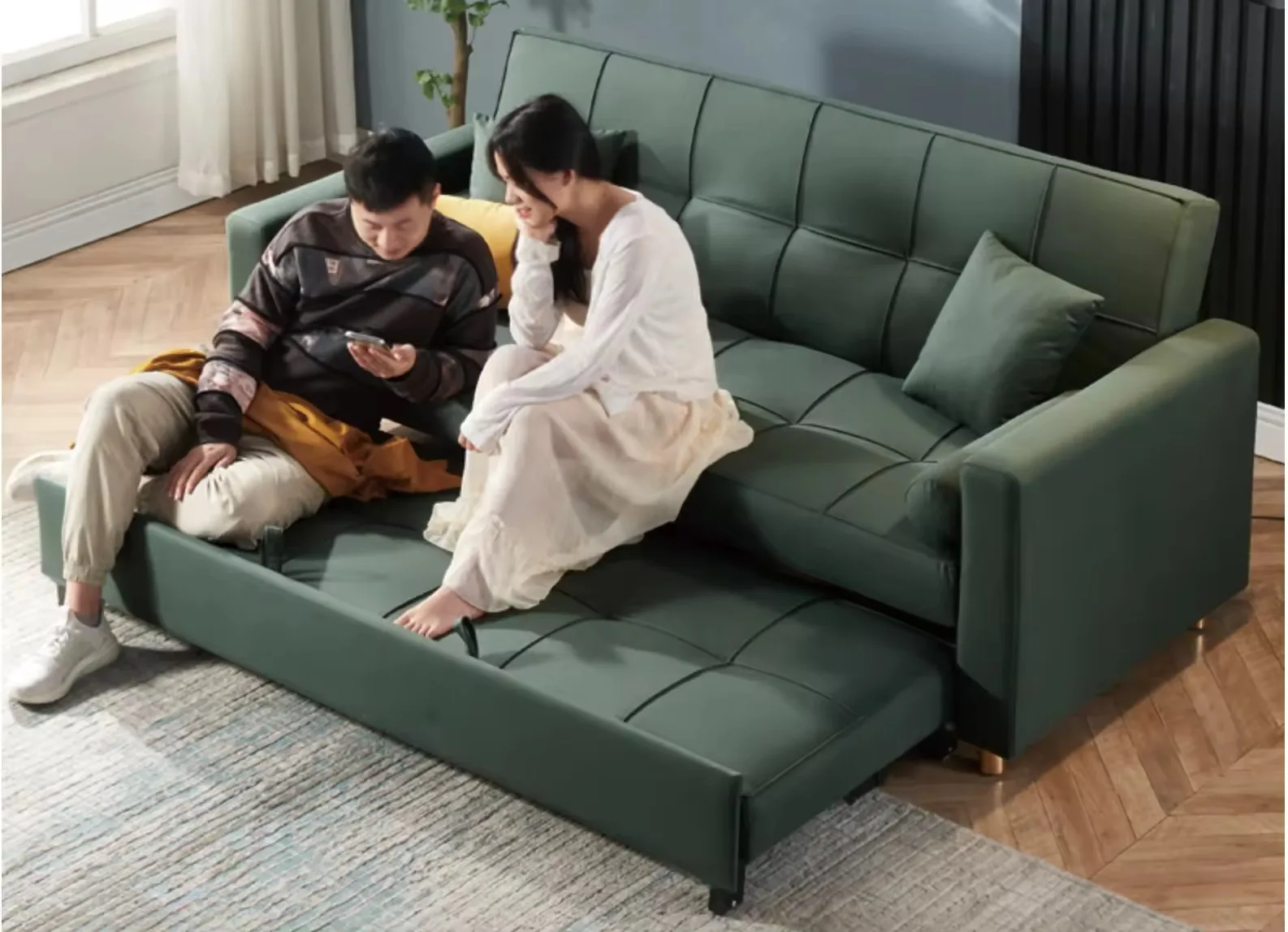 WILSON SPACE Hotel Antifouling cloth waterproof green color fabric Divans Sofa