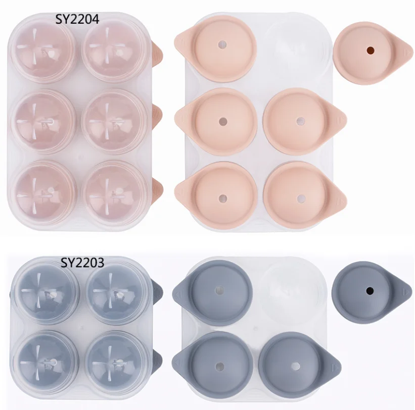 Оптовая продажа с фабрики, 4 многоразовых силиконовых формочек для изготовления льда из пищевого полипропилена