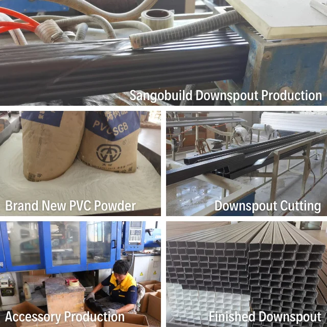 Durable Water Drainage All Accessories PVC Rain Gutter Water Collector