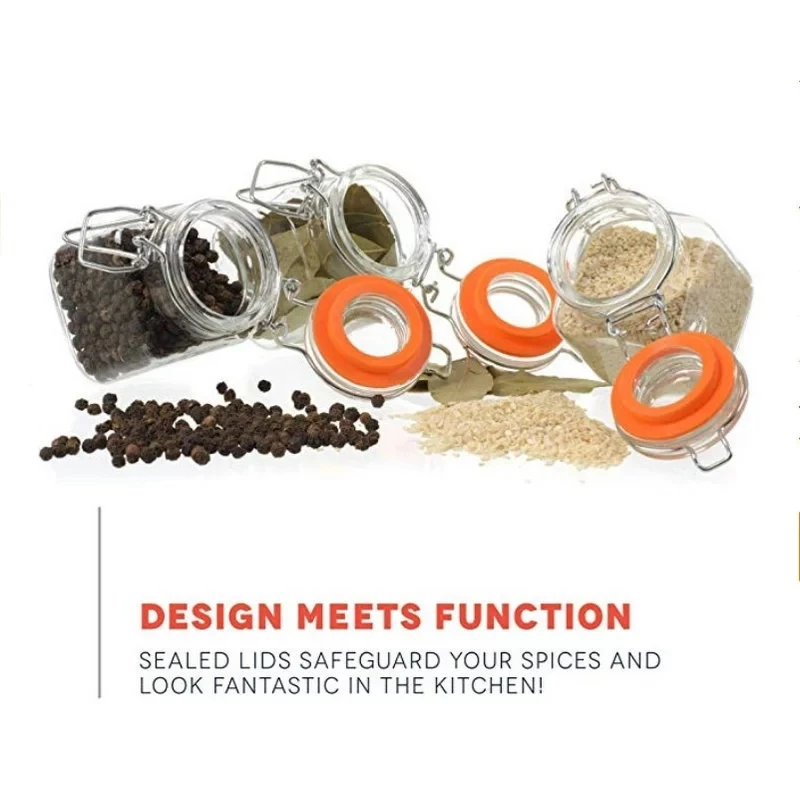 Glass Airtight Kitchen Packaging Storage Apothecary Jar For Spice Seasoning Food