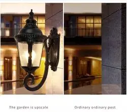 China External Luminaire Black Vintage Lantern Led Wall Light Outdoor Lights Led Wall