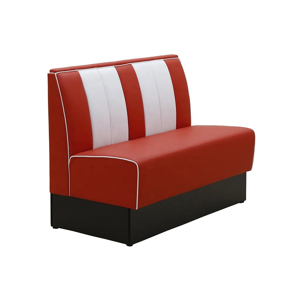 (SP-KS269) Vintage 50s Retro Style Leather Booth Seating Sofa For Restaurant