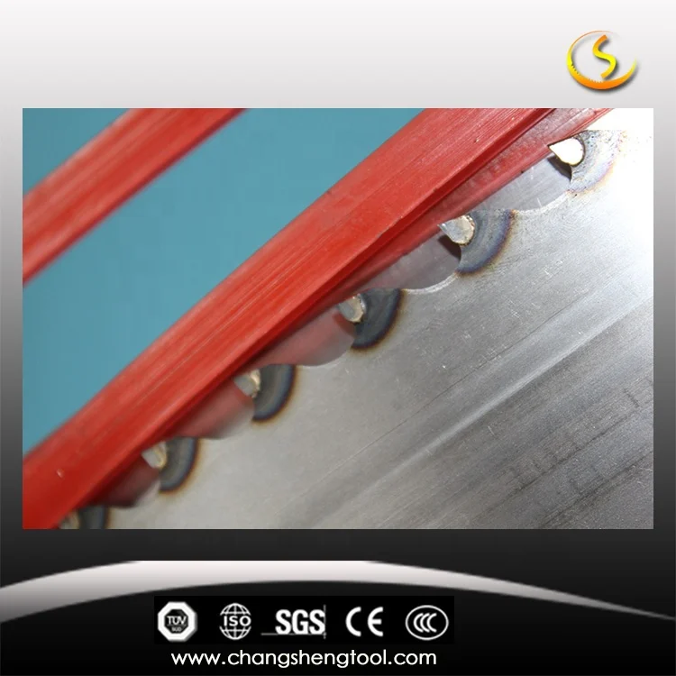 band saw blade for wood with hardened teeth coils