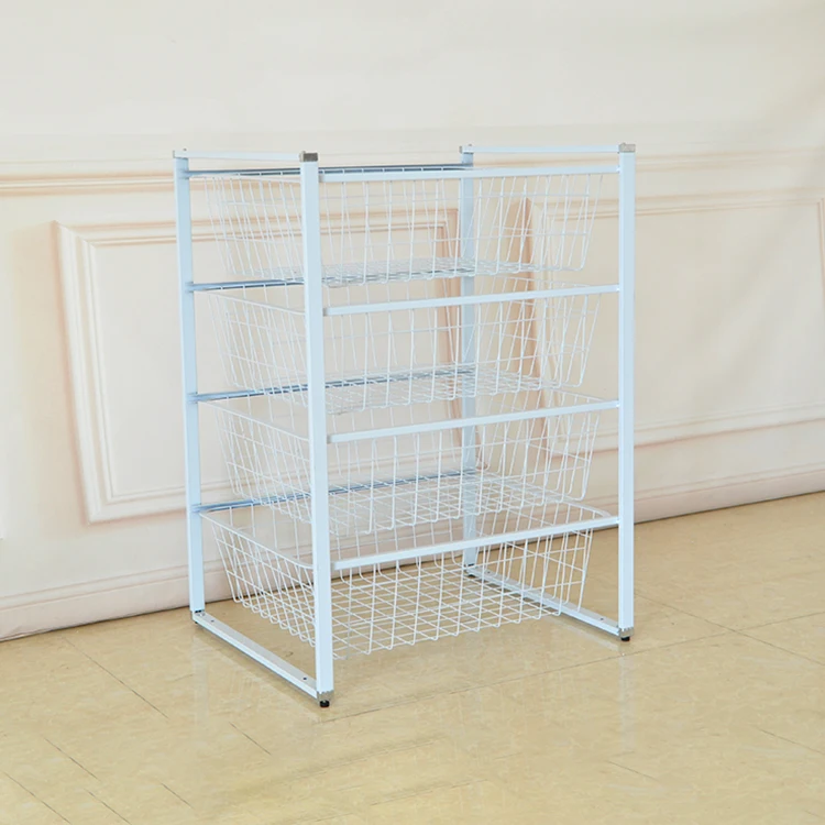 
Wholesale Kitchen Vegetable Metal White Wire Storage Rack 