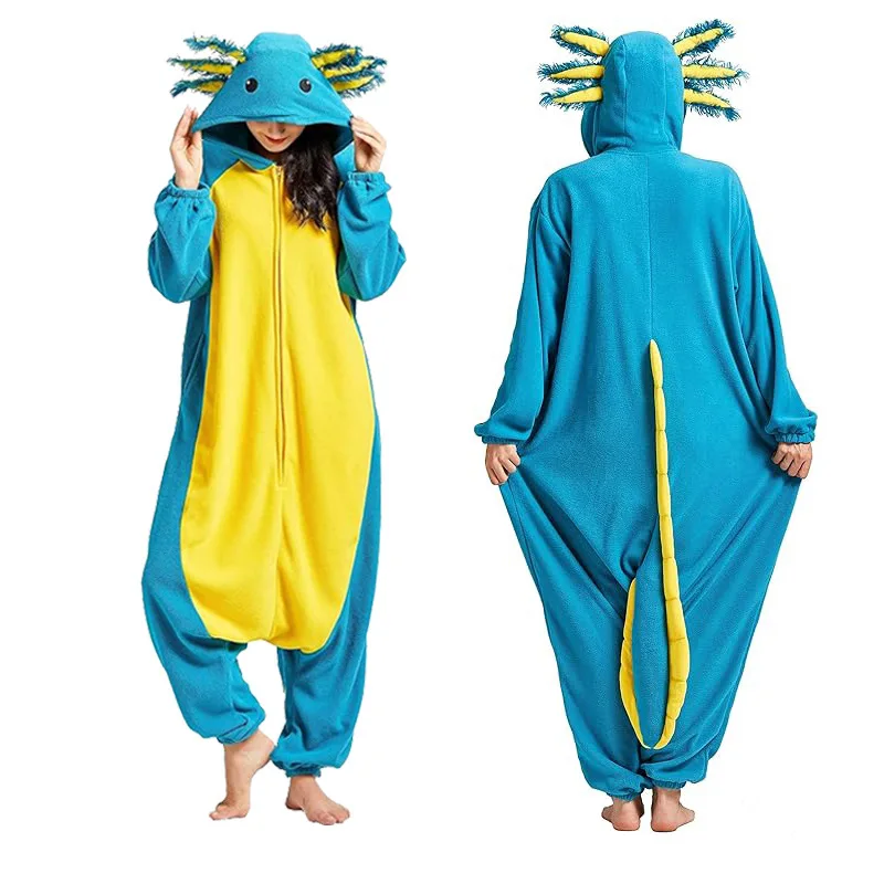 Pink salamander adult one-piece Animal pajamas Christmas pajamas Cosplay party animal pajamas