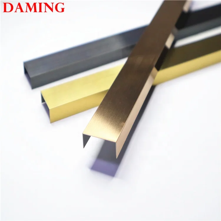 
shopping mall project u shape edge trim aluminum tile trim profiles decorative tile spacers 