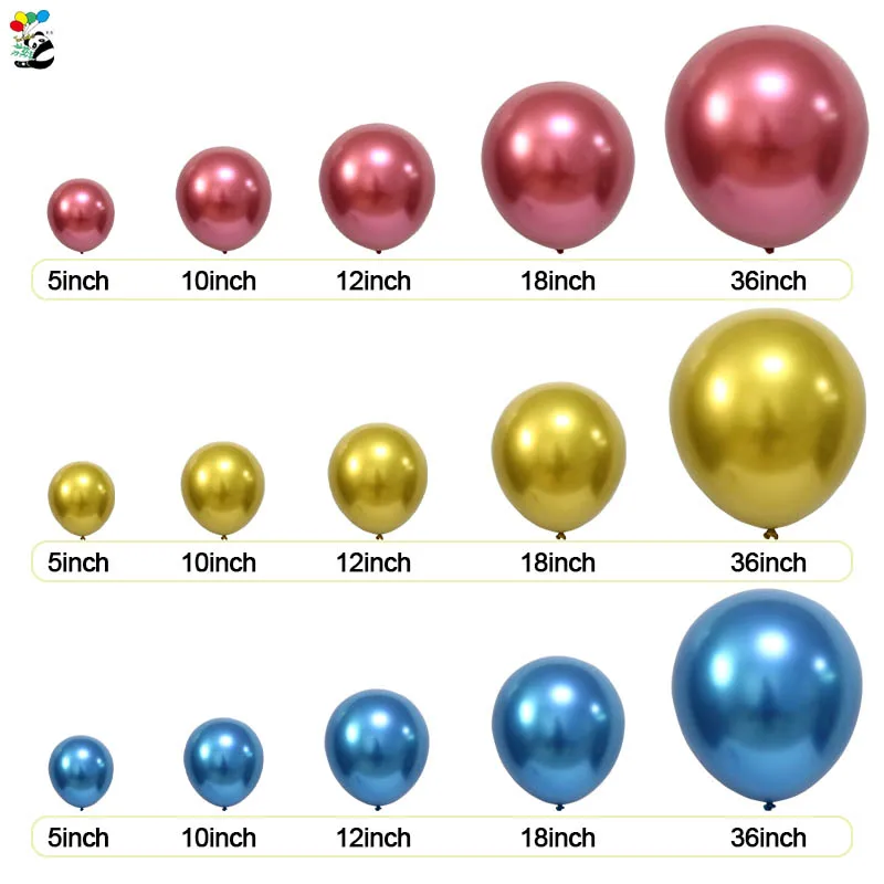 Holiday Party Large Size Metallic Gloss 36 inch balloon Giant latex helium metallic silver gold balloons