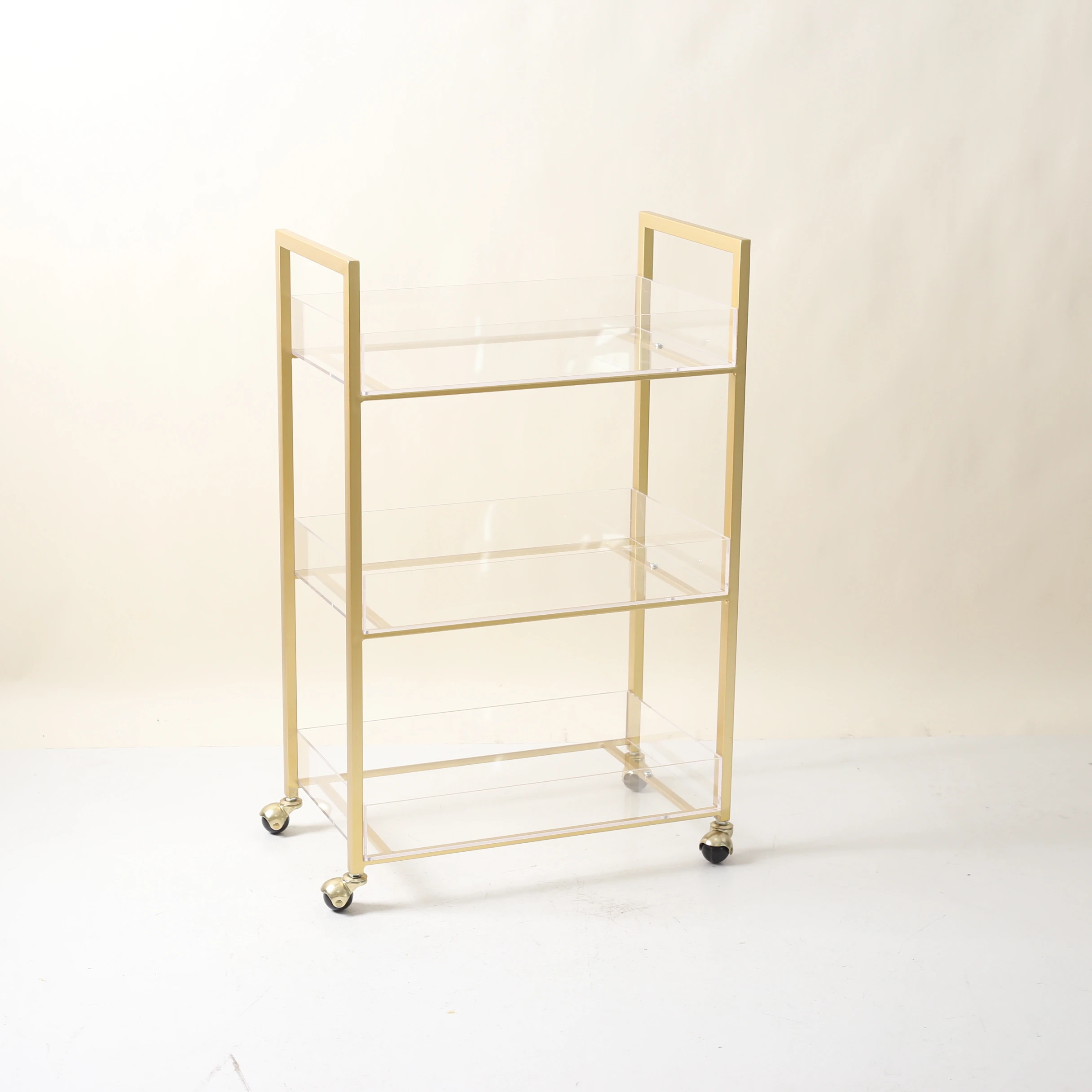 Golden Arts factory home furniture dinning room modern glass moving metal drinks dinning car trolley with wheels