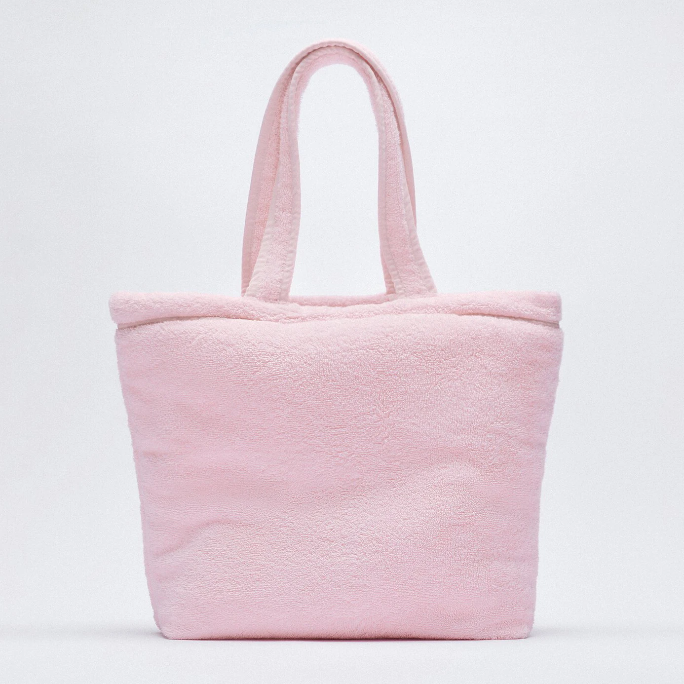 Candy color large capacity terry cloth fabric  bag women handbags ladies bags faux fur shopping bags