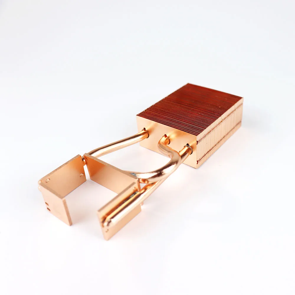 Factory Brass Heatsink Parts Luminous Body Copper Cooler for Led Light Zipper Fin Heat Sink