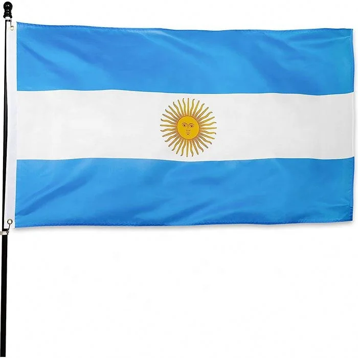 Wholesale Argentina Argentine National Flag Polyester Double Stitched 3X5 Feet Flag Bright Colors Indoor Outdoor Events Banner
