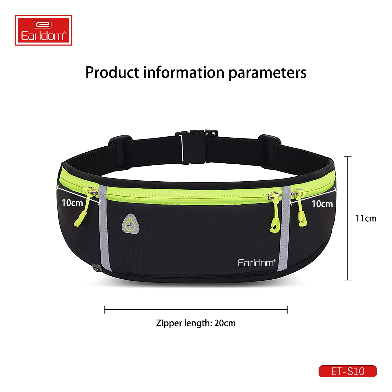 Earldom Adjustable waterproof fitness fanny pack belt running sports waist bag, sport elastic waist bag