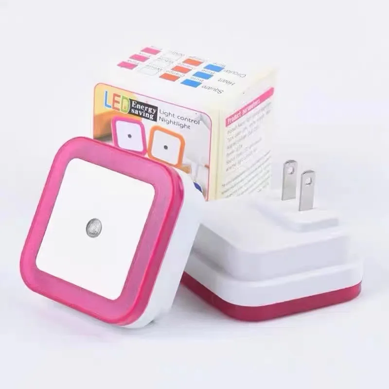 Smart Light Control Night Light Led Square Corridor Bedroom Staircase Socket Wall Lamp Creative Gift