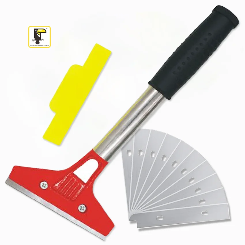Aluminum Alloy Long Handle Cleaning Knife Paint Decals Glass Glue Floor Window Wall Scraper