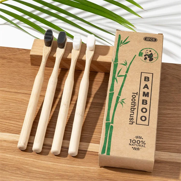 Eco Friendly Biodegradable Toothbrushes 10000 Bristle Microfiber Nano Extra Ultra Soft Bamboo Toothbrush for Sensitive Teeth
