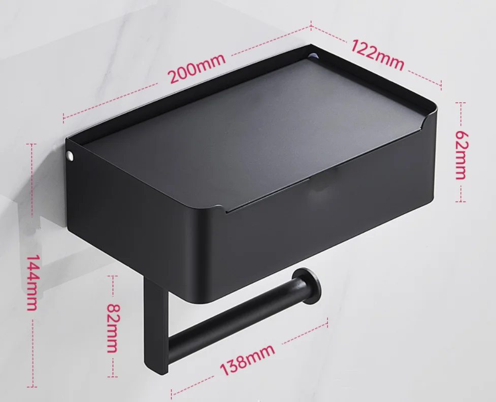 Toilet Paper Holder with Wipess Holder Wall Mounted Adhesive Toilet Paper Storage Bathroom Toilet Paper Holder