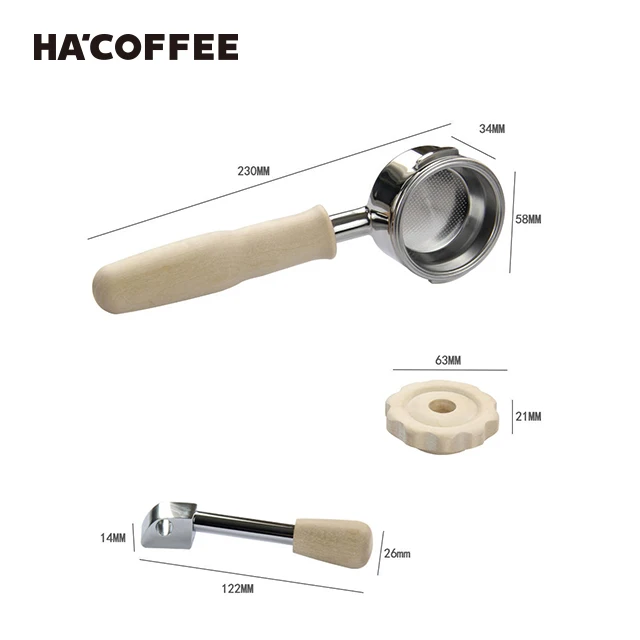 Machine Blackood Bottomless Portafilter Universally Wooden Modification Parts Espresso Accessories coffee portafilter set