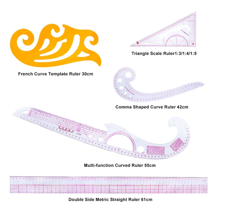 1PC Plastic Curve Metric Sewing Ruler Measure for Dressmaking Tailor Grading Curve Ruler Pattern Design Dress Making Tools