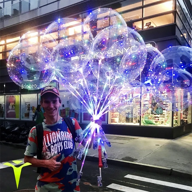 Flower Colourful Led Bobo Balloon Rose Bouquet