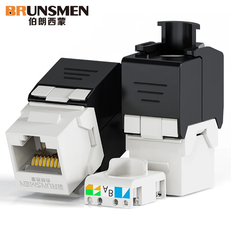 CAT6A Unshielded Network Module CAT 6A Keystone Jack 180 degree Toolless Keystone Jack Module