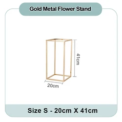Металлическая напольная ваза для цветов, подставка для золотых колонн и цветов для свадебных украшений, Золотая ваза, металлическая квадратная стойка, держатель для цветов для вечеринки