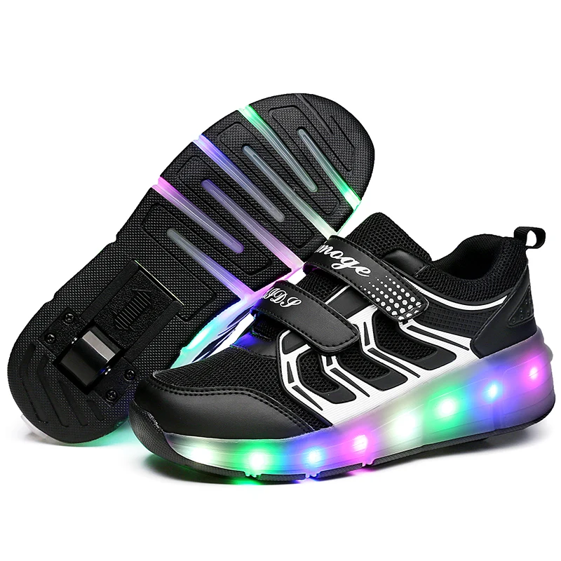 USB Charge Light Wheel Roller Skate Shoes Toddler Fitness Exercise Drop Shipping