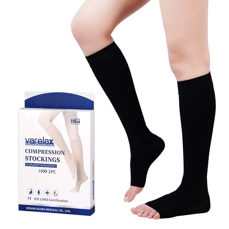 Women compression anti-embolism stocking 20-30mmhg Knee high hospital pressure stockings Varicose veins stocking