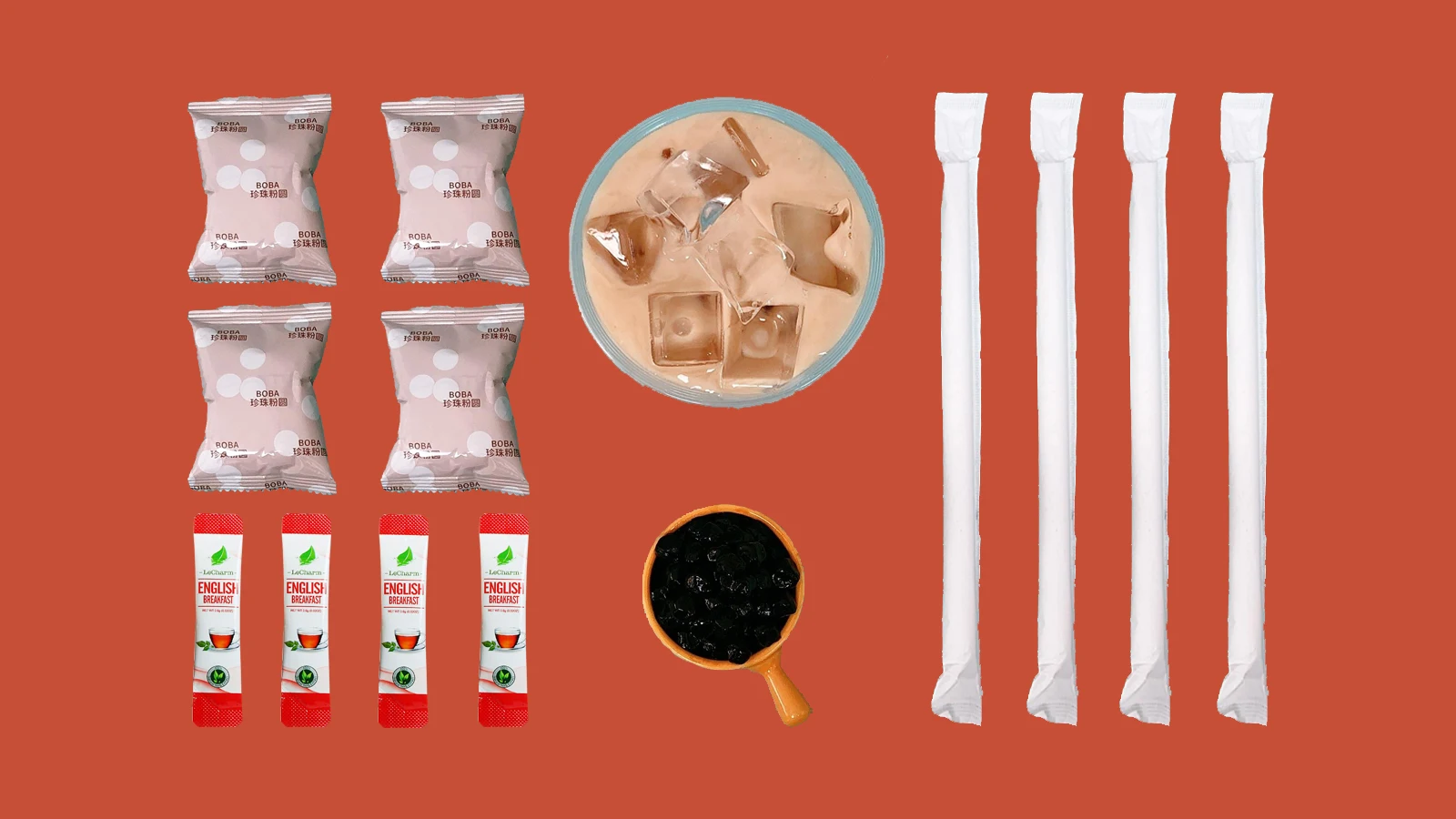 Новое поступление «сделай сам» ледяной зеленый чай Boba жемчуг молочный порошок легкий сладкий мгновенный пузырь набор для молока и чая с соломинкой