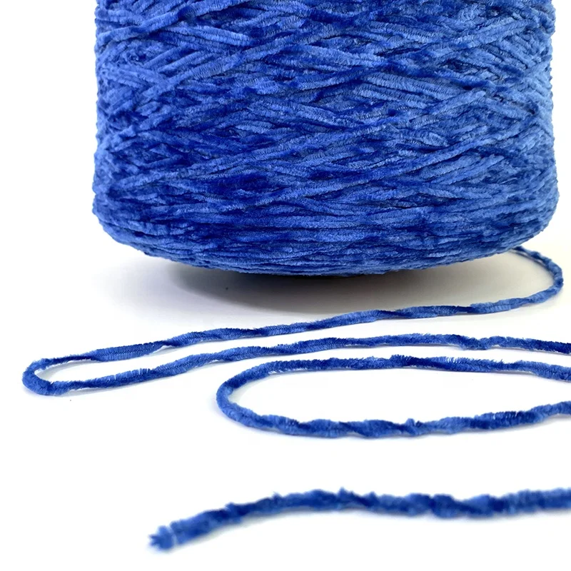 2.5Nm glossy cotton weaving crochet flat knitting machine dyed fancy chunky 100% polyester textile chenille yarn