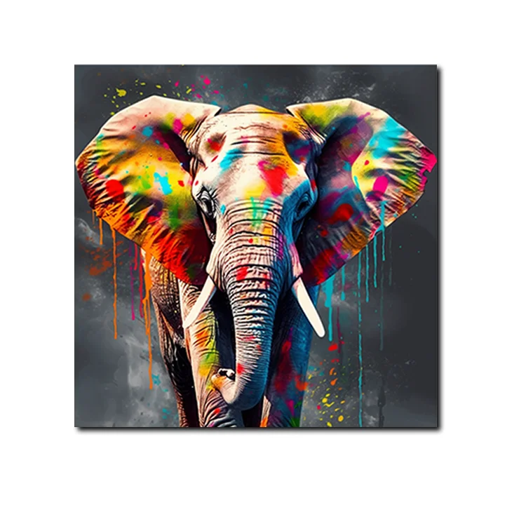 Modern artistic elephant printed canvas painting living room decoration