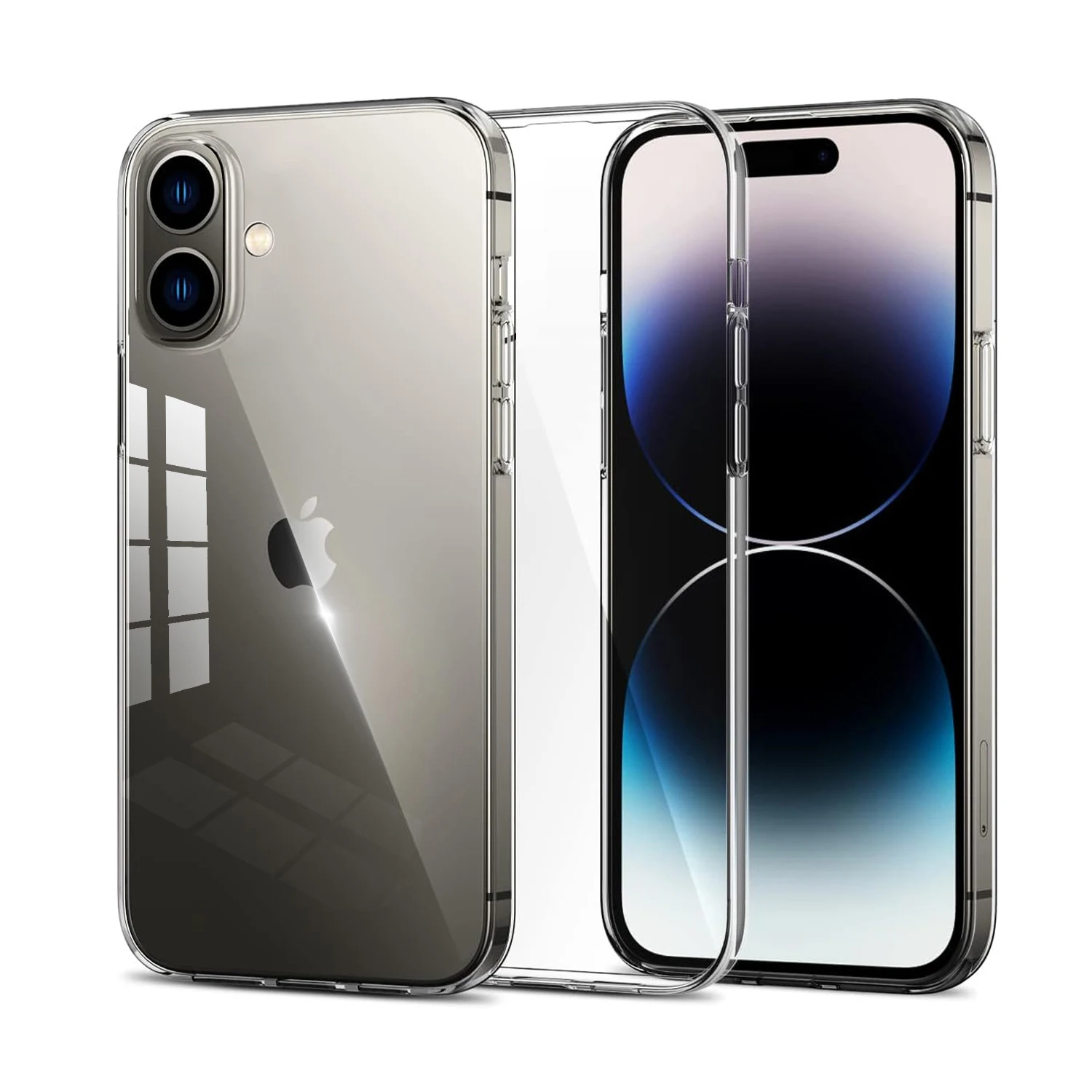 High Clear TPU Frame Transparent Slim Fit Hybrid Cover Phone Case for iPhone 16 Plus 15 Pro Max