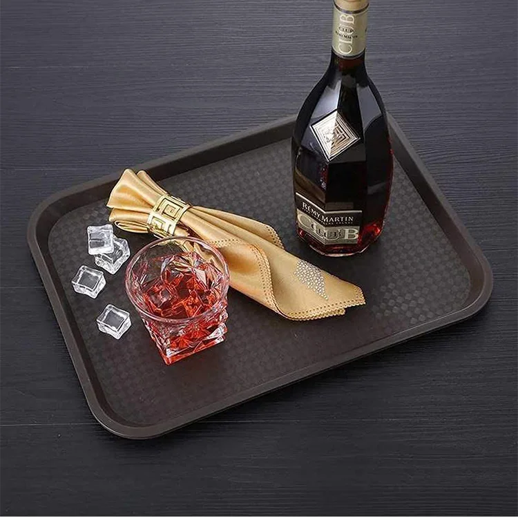 Catering Hotel banquet Large Decorative Service Tray Wheat Straw Plate Food Fruit Dessert Plastic Serving Trays
