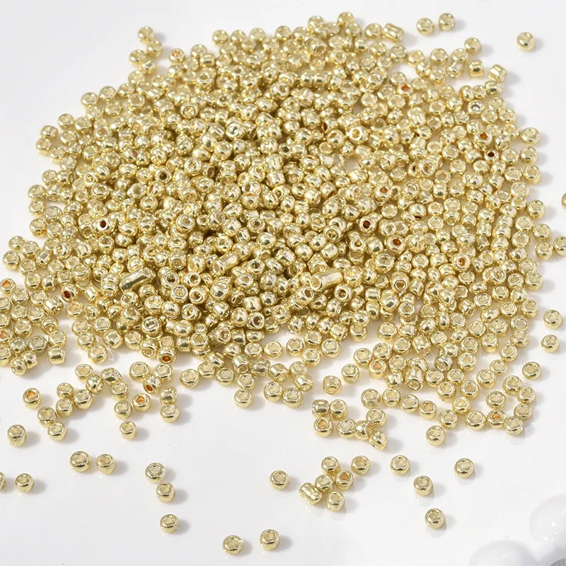 18k Electroplating Clothing Accessories Super Fine 10g/jar Beaded Positioning Decoration Golden Glass Seed Beads